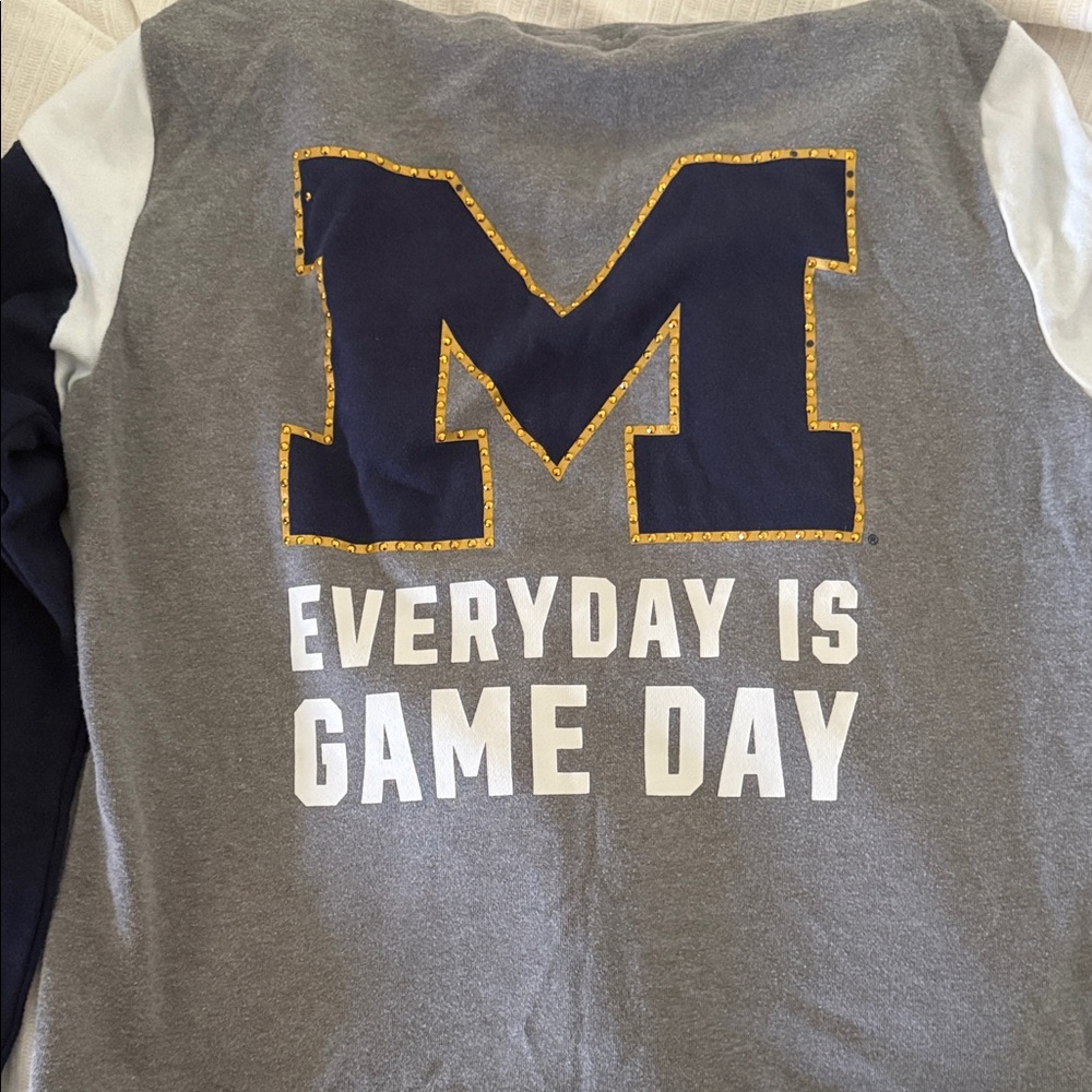 Victorias Secret PINK Zip Up Hoodie University of Michigan LARGE